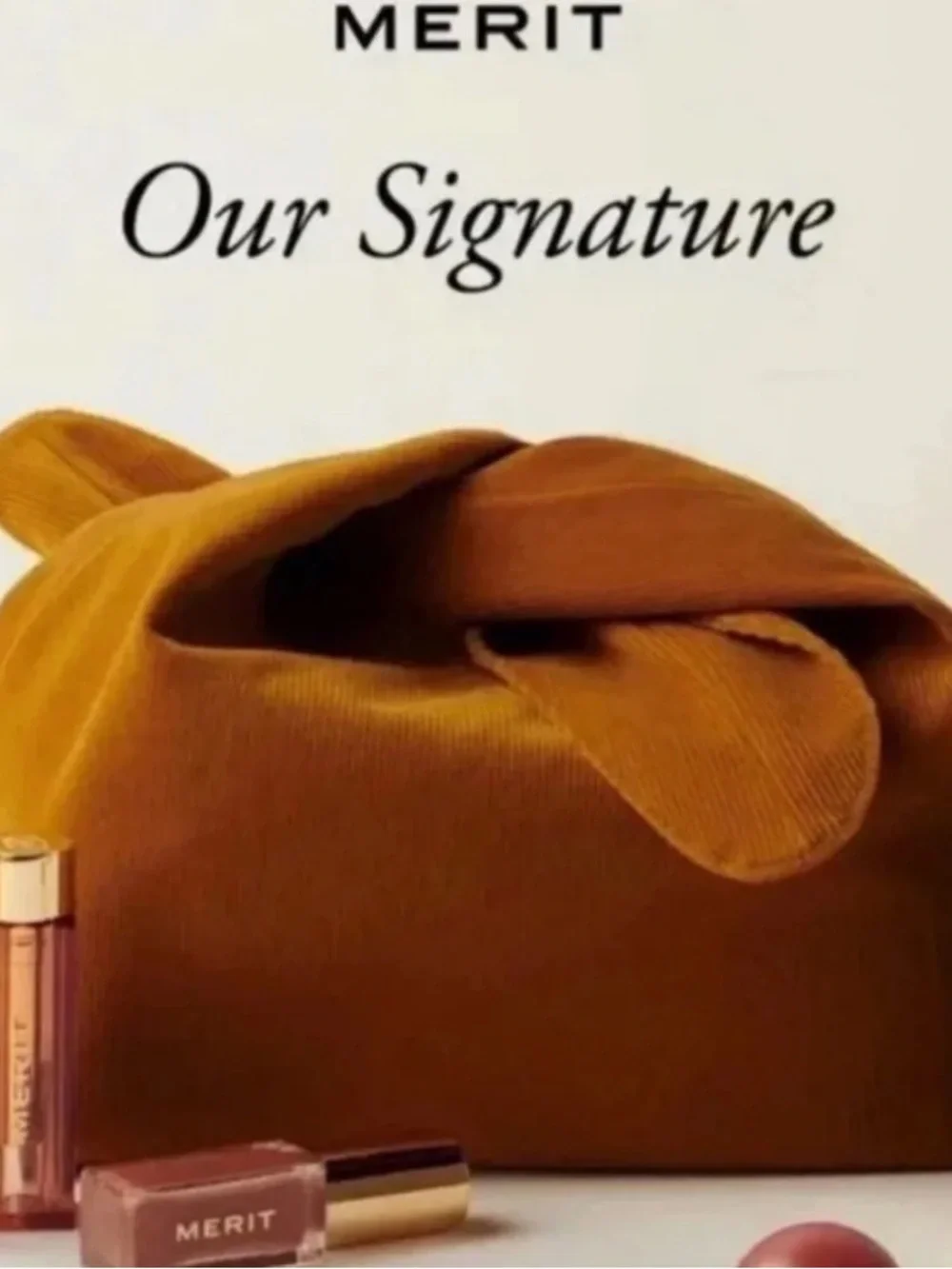 Knot Detail Corduroy Clutch in Camel